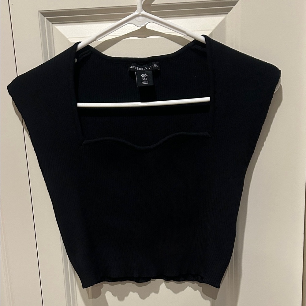 Sincerely Jules Black Ribbed Top